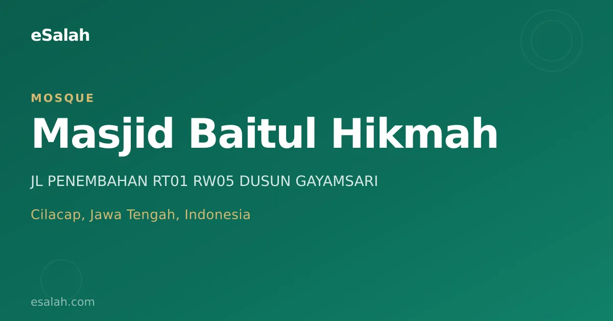 Masjid Baitun Ni'mah: Jasa & Layanan yang Menyempurnakan Ibadah di Cilacap